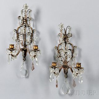Pair of Gilt-metal Wall Sconces