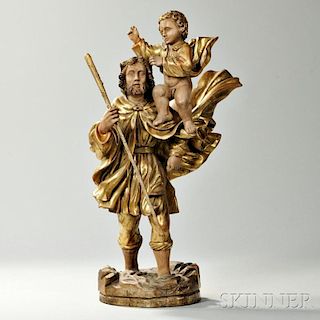Continental Carved Giltwood Biblical Figural Group