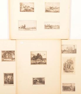 11 Charles Jacque Mid 19th Century Engravings.