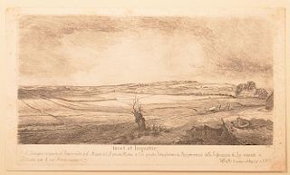 After Rembrandt, W. Baillie Landscape Etching.