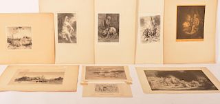 Nine 18th, 19th and 20th Century Engravings.