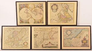 5 Copies of Early Maps by Penn Prints, New York.