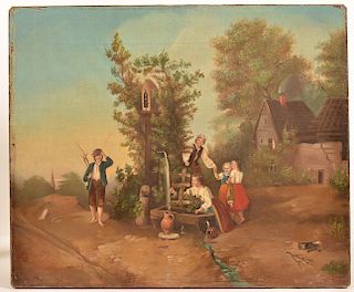 European 19th Century Oil on Canvas Painting.