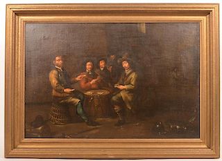 19th Cent. Baroque Style Oil on Canvas Painting.