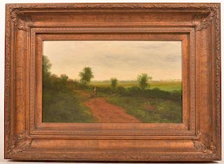 19th Century Oil on Board Landscape Painting.