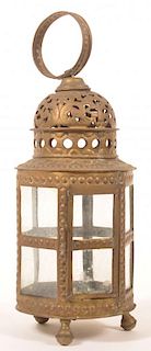Brass 19th Century Indonesian Candle Lantern.