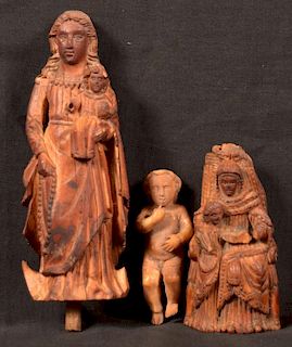 3 Continental 18th Century Carved Ivory Figures.
