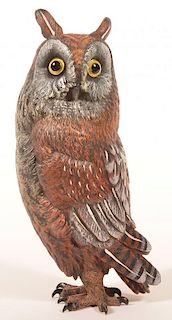 C. Kauba Austrian Cold Painted Bronze 10" Owl.