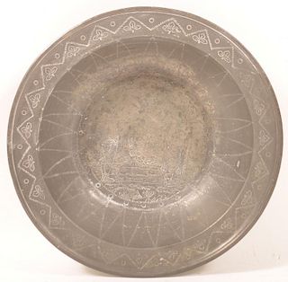 Continental Pewter Wine Bowl Signed Kringling.