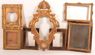 Lot of Seven Antique Gilt Frames.