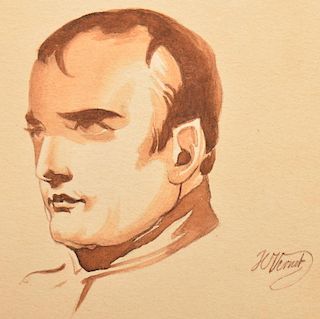 H. Vernet Min. Painting of Napoleon Bonaparte.