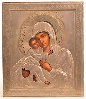Russian Oklad Mount Hand Painted Icon.