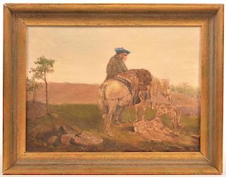 Oil on Canvas Painting of a Scottish Hunter.