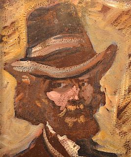 Impressionist Oil on Board of a Gentleman.