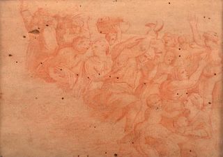 18th Century French School Red Chalk on Paper.