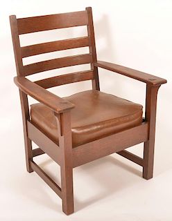 Arts and Crafts Oak Armchair.