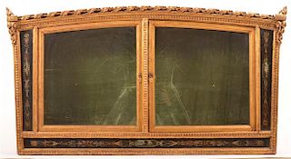 French 18th Century Gilt Curio Wall Cabinet.
