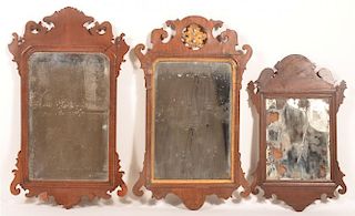 Three Chippendale Mahogany Wall Mirrors.