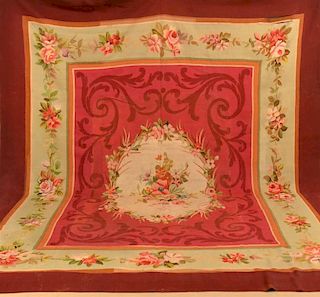 French Floral Medallion Patt. Tapestry/Carpet.