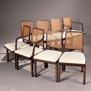 Set of Eight Edward Wormley for Dunbar Janus Collection Dining Chairs