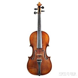 Violin, c. 1920, labeled W. R. FORD CO., Inc. / 150 West 57th Street / New York, length of back 357 mm, with case and silver-mounted bo