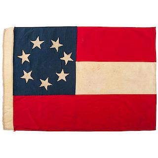 Probable Patriotic Confederate First National Flag 