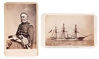 Civil War CDVs of Admiral Farragut and the USS Hartford 