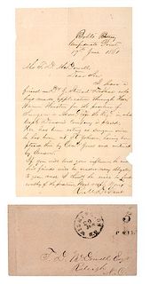 Confederate Covers and Letter Addressed to Confederate Congressman Thomas D. McDowell, From CSA Forts near Wilmington 