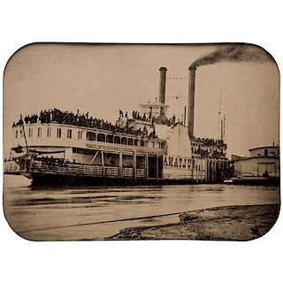 Rare Whole Plate Tintype of the Ill-Fated Civil War Steamer Sultana 