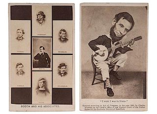 Abraham Lincoln-Related CDVs, Incl. "I wish I was in Dixie" and Booth and His Associates 