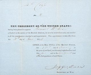 Jefferson Davis, Document Signed as Secretary of War, 1854 