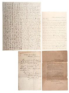CSA Captain Elliot Johnston, WIA Battle of Antietam, Wardate Letters, Incl. Detailed Correspondence about his Prosthetic Limb, Ca 1862-1864, Lot of 4Â