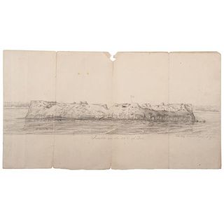 Fort Sumter, Pencil Sketch Drawn by 1st Lieutenant Charles D. Otis, 1st New York Engineers, 1863 