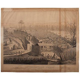 Andersonville Prison, Georgia, Group of Three Scarce Lithographs After Felix de la Baume and Walker 