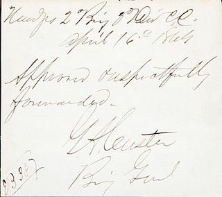 General George A. Custer, Autograph Endorsement Signed 