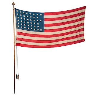45-Star American Flag with Original Pole 