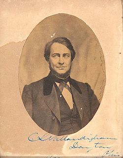 Ohio Copperhead, Clement Vallandigham, Signed Photograph, 1863 