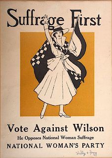 Suffrage First, Vote Against Wilson, National Woman's Party Poster 