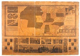 Ensign's Traveller's Guide and Map of the United States, Containing the Roads, Distances, Steam Boat and Canal Routes, &c, 1845 