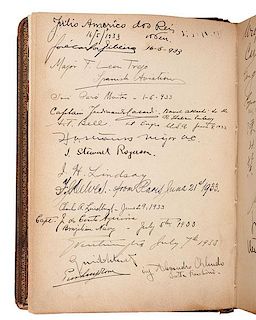 Sperry Gyroscope Company, Autograph Album Featuring Several Notable Signatures, Incl. Amelia Earhart, Charles Lindbergh, Plus 