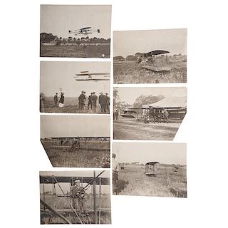 Glenn Curtiss, Charles Willard, and the Golden Flier, 1909, Seven Photographs 