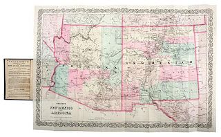 Colton's Map of New Mexico and Arizona, 1881 
