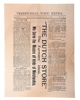 Territorial Topic Extra, Rare Purcell, Chickasaw Nation Broadside, 1890 