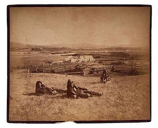 Albumen Photograph of Stoney (Nakoda) Indian Chiefs at Morley, Alberta, by Buell 