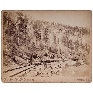 Locke & Peterson, Deadwood, SD, Imperial Photograph of Spearfish Canyon on B&M Railroad 
