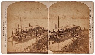 Rare Stereoview of The First Steamer on the Saskatchewan 