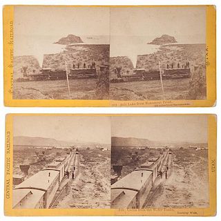 A.A. Hart Stereoviews of CPRR Trains in Nevada and Utah 