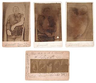 The Dalton Gang in Death, Group of 4 Cabinet Photographs by Tackitt, Coffeyville, Kansas 