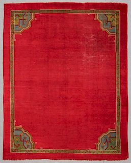 Antique Oushak Rug: 9'2" x 11'8" (279 x 356 cm)