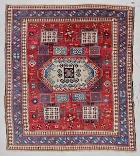 Antique Kazak Rug: 6'3" x 7' (191 x 213 cm)